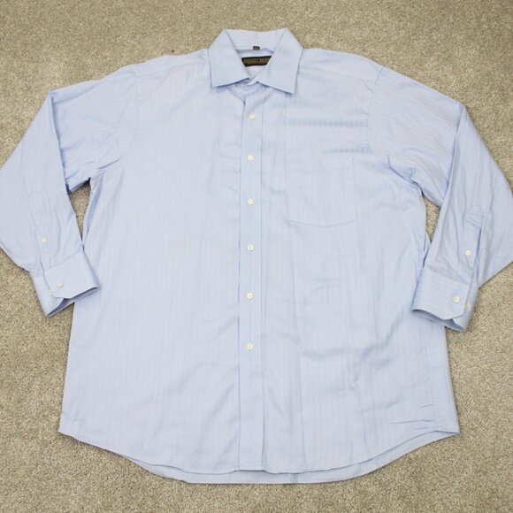 Donald J Trump Dress Shirt Adult 16 1/2, 32/33 Blue Signature Collection Cotton - Picture 1 of 12